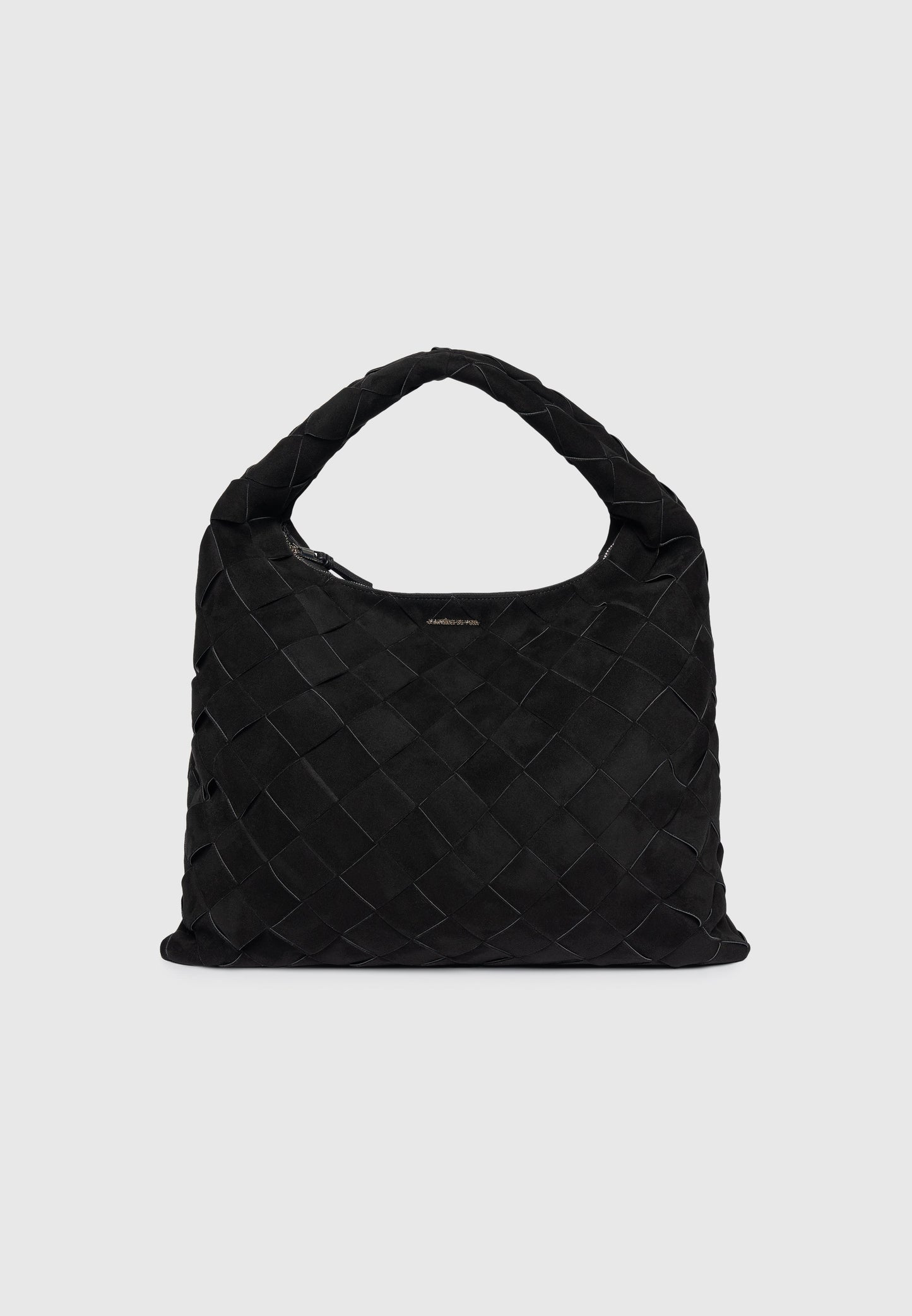 Aubin - Suede Woven Hobo Bag - Black