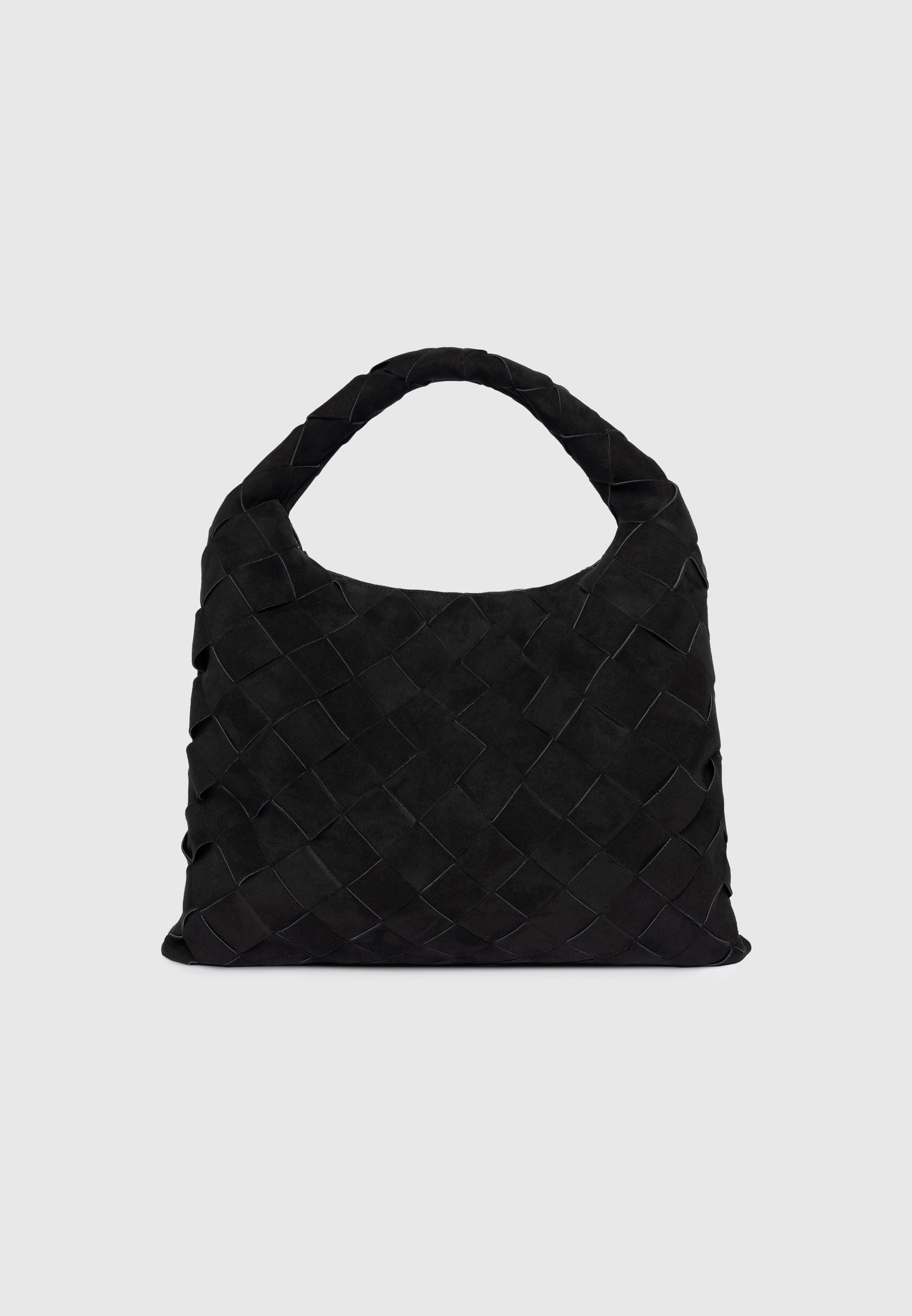 Aubin - Suede Woven Hobo Bag - Black