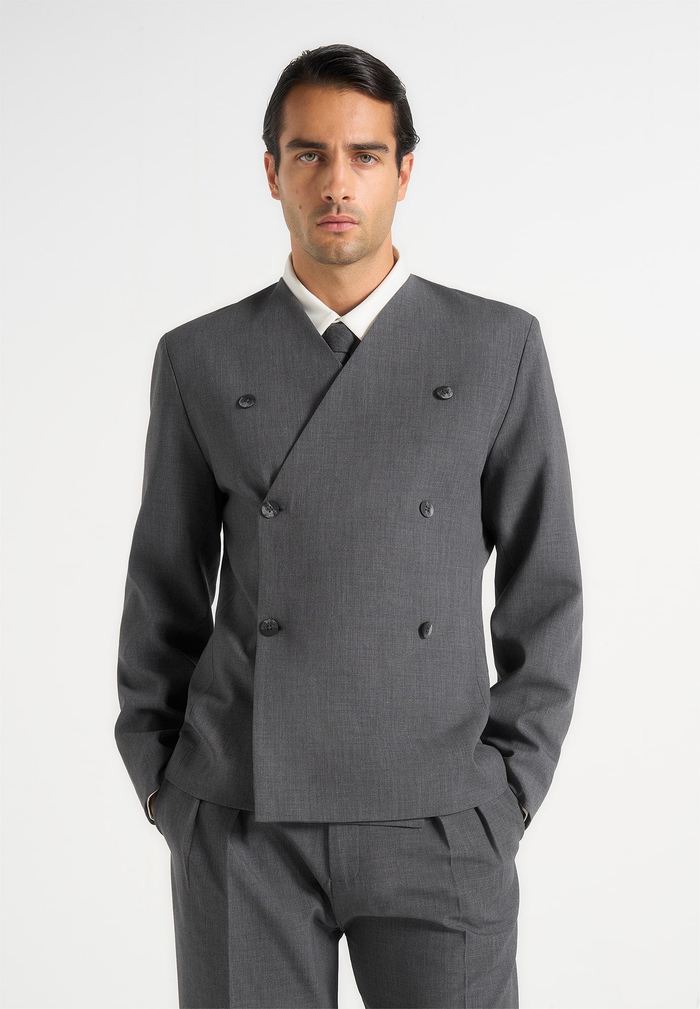 Timéo - Tailored Kimono Blazer - Grey